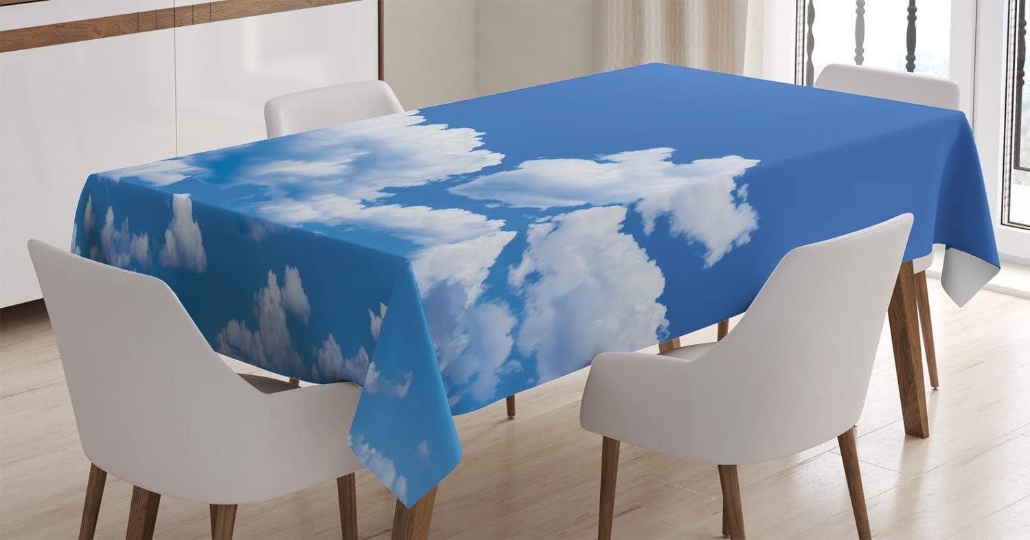 Tovaglia Antimacchia Rettangolare/Quadrata Cielo Blu, Tovaglie da Tavolo Impermeabile Poliestere Baiyun 3D, per Natalizia Cucina Feste Giardino, 200x200 cm A/B344