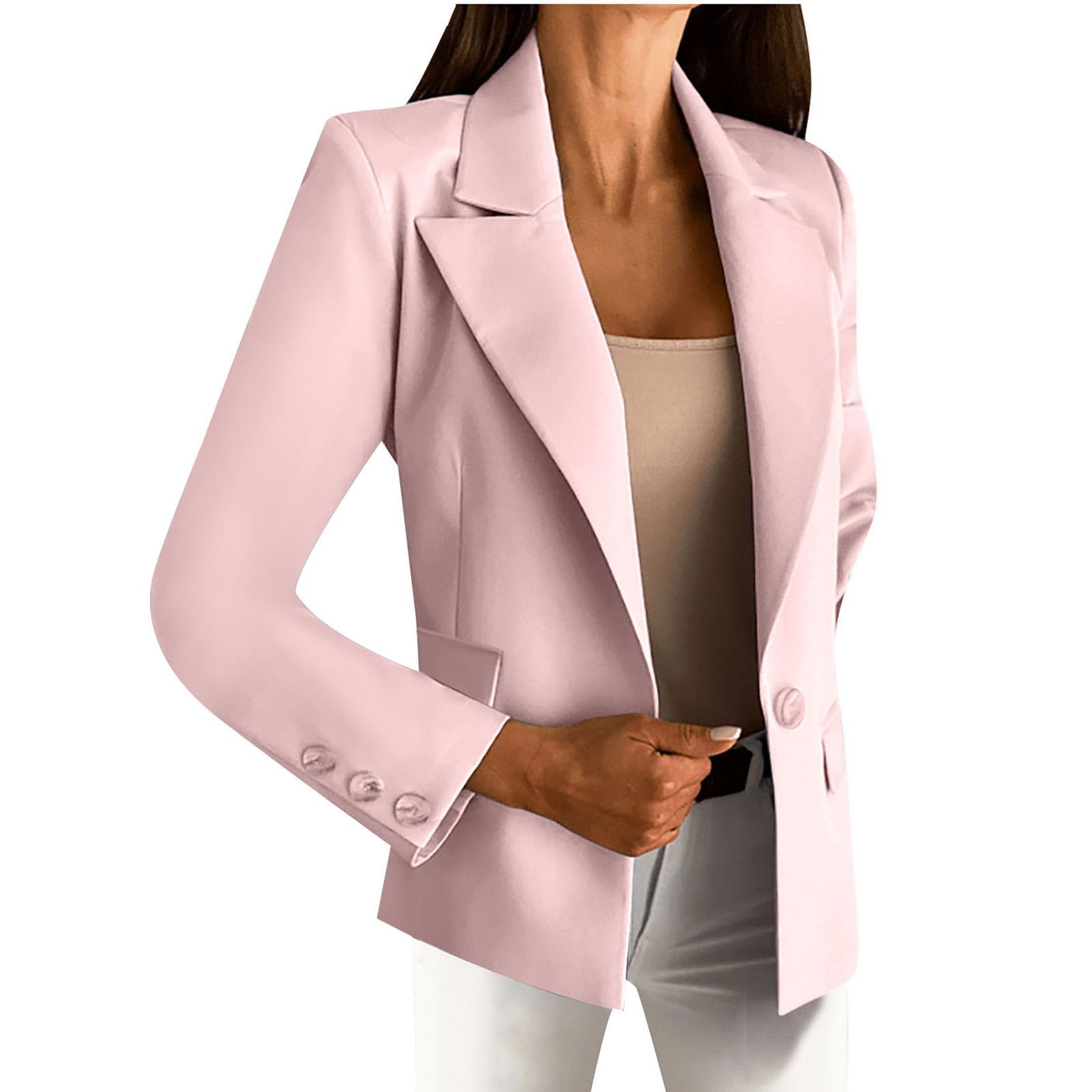 Light Jackets for Women Casual Long Sleeve Open Front Cardigan Jacket Dressy Work Office Professional Blazers Suits Tops