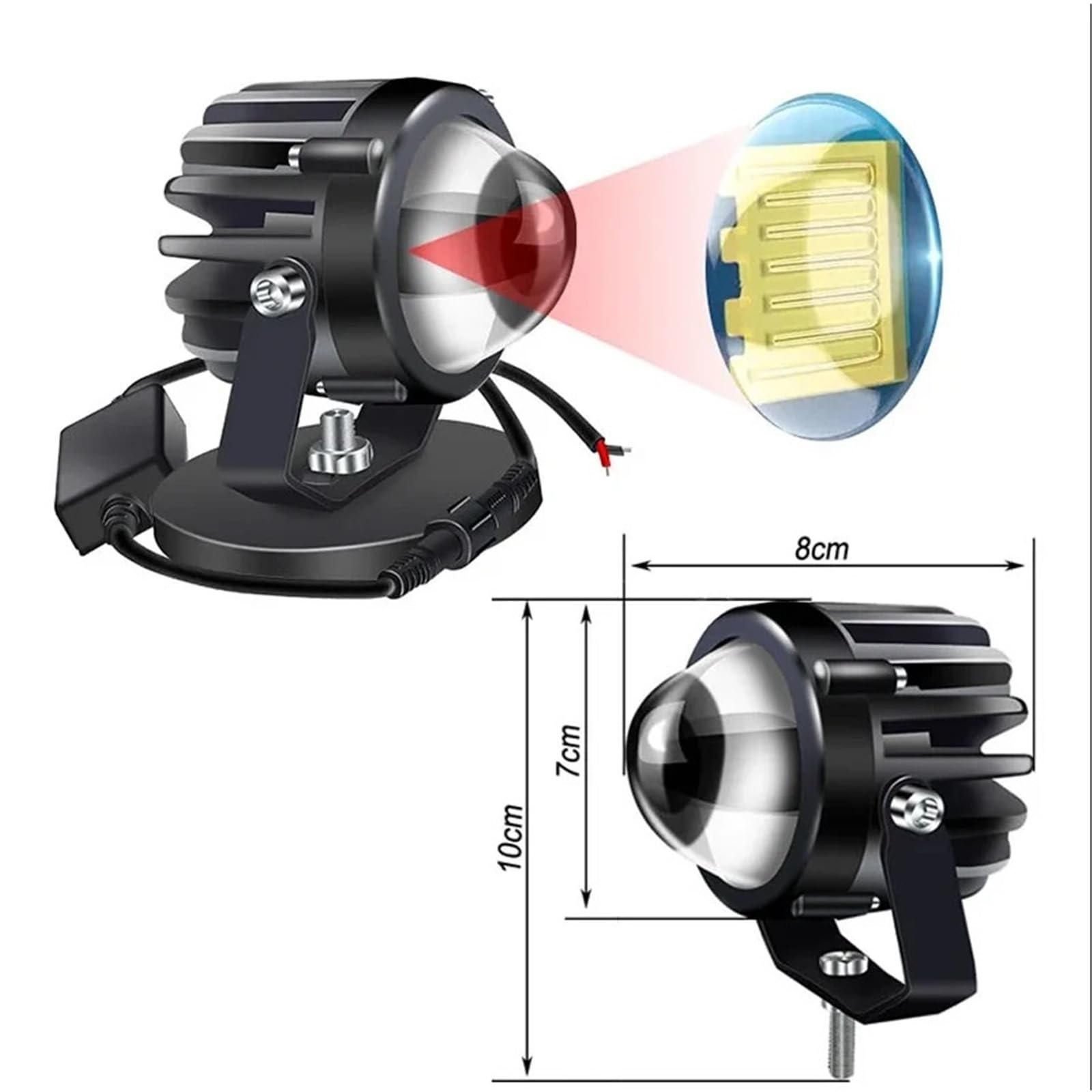 Moto Fari Stradali Spot Light Beam Per Proiettori Luce Per Motociclette, Gruppo Ausiliario Per Auto, 2 Pezzi LED Per, Abbaglianti, Anabbaglianti, Fendinebbia