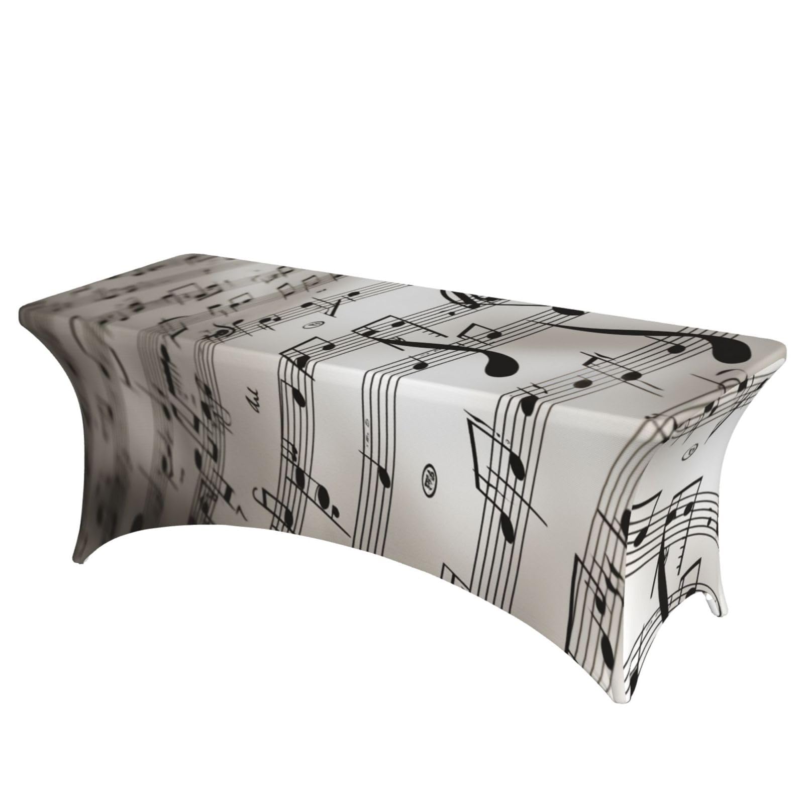 Nappe de table extensible rectangulaire 1,8 m lavable imprime notes de musique