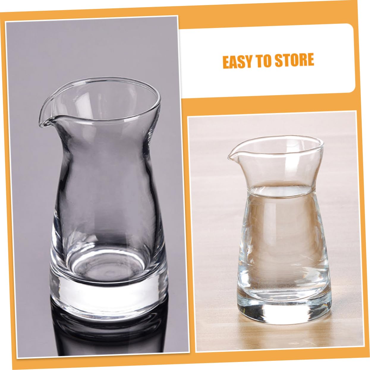 Amosfun 6 Stück Glas Milchkrüge 80ml mit Ausguss Elegantes Design Vielseitig Einsetzbar für Restaurant und Catering Glas Saucenkrug