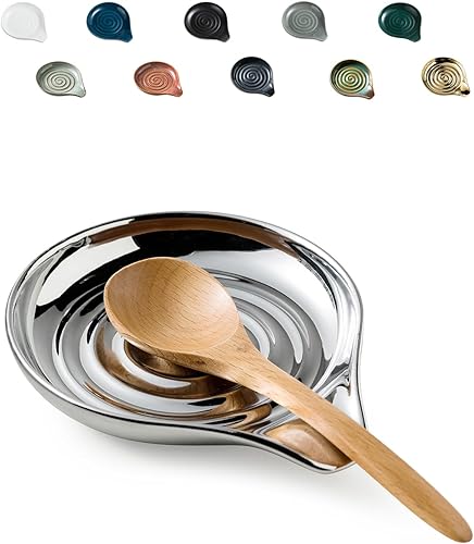 Miniatura 1 de LAUCHUH Soporte para cucharas para encimera de cocina, soporte de cuchara de 5 pulgadas para estufa, soporte de espátula de cerámica para cucharón,