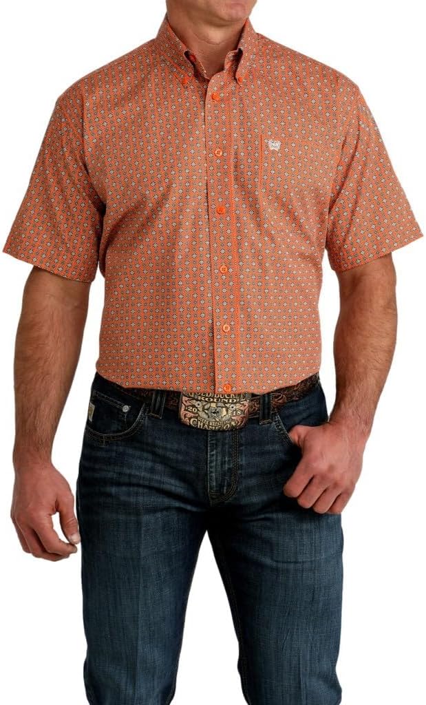 Cinch Western Shirt Mens S/S Button Multi