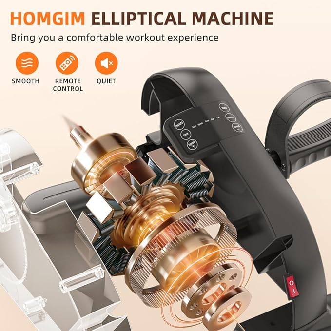 Elíptica de escritorio HOMGIM - Pedalier silencioso con monitor LCD miniatura 2