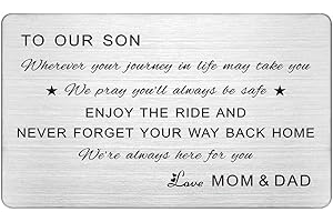 FALOGIJE Son Wallet Card: A Timeless Keepsake from Mom and Dad