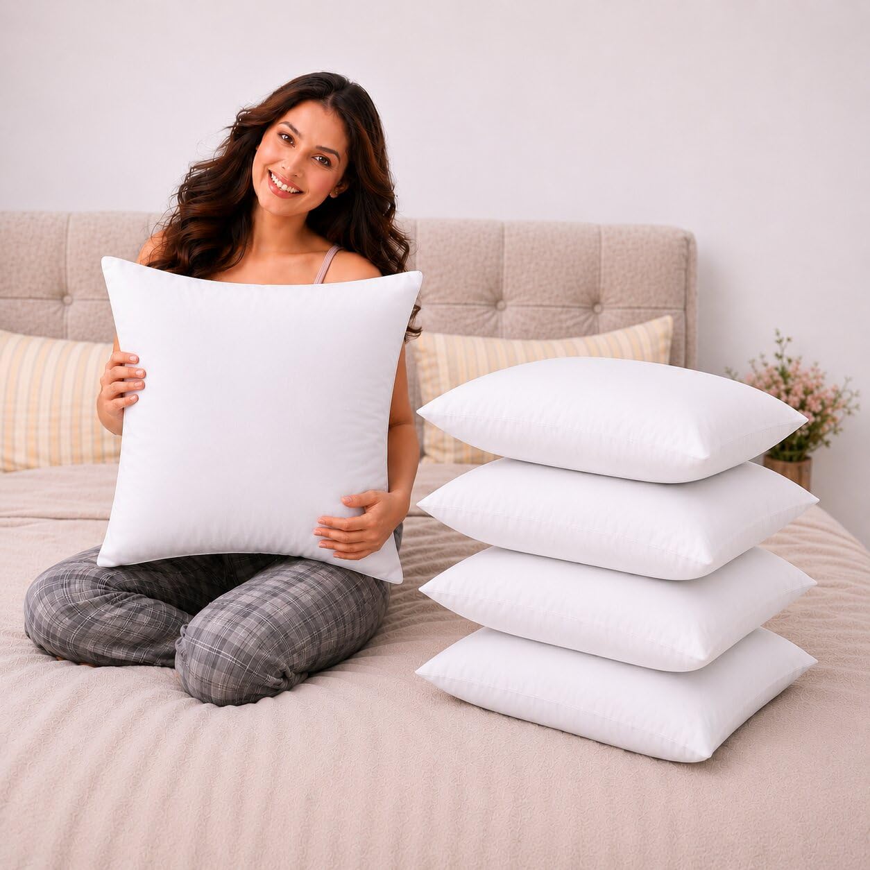 EMBROCO® Micro-Fiber Cushion Fillers/Pillows - Set of 5 (White (22x22)