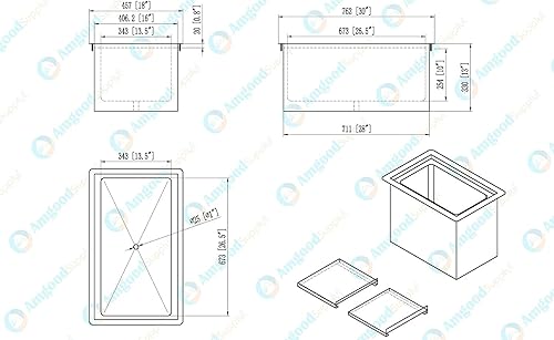 AmGood Cubo de hielo de acero inoxidable (18" x 30")