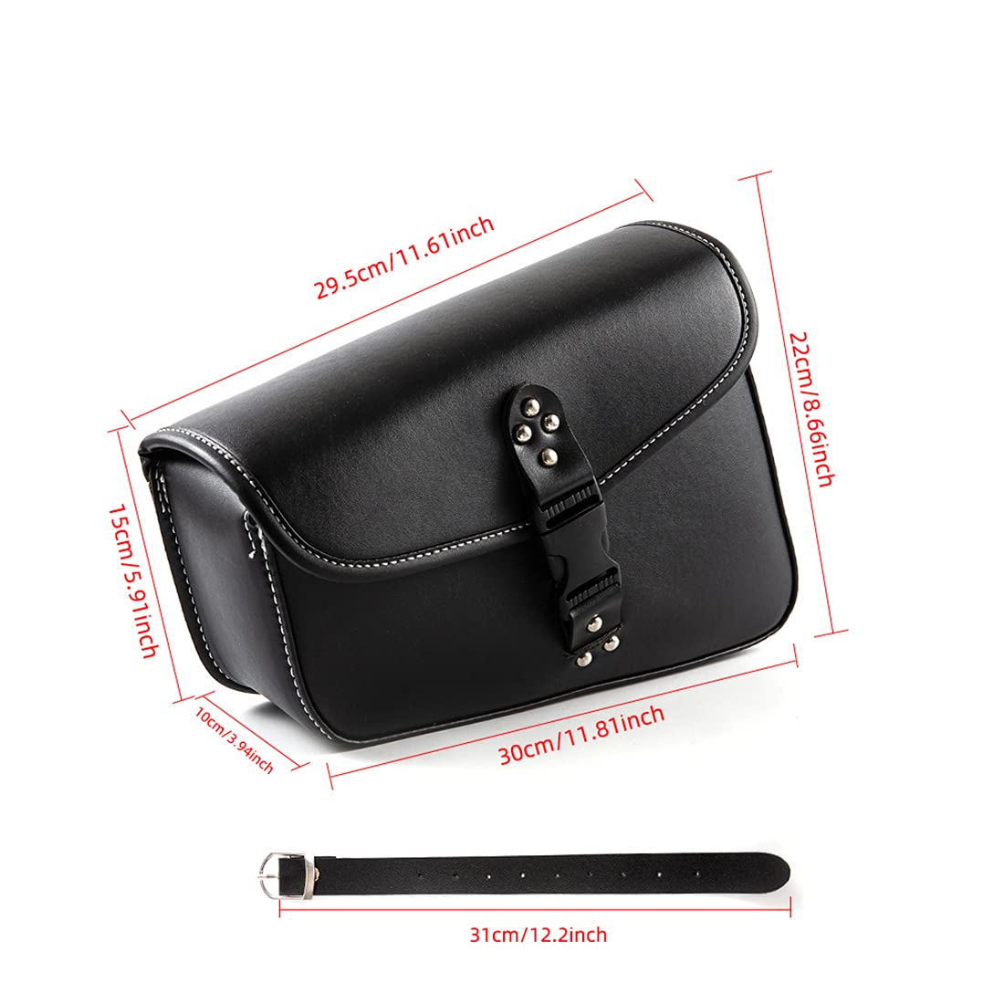 Borsa laterale moto borse laterali in pelle pu borsa attrezzi nera (Lato sinistro)