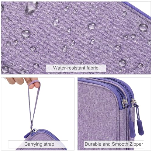 Image of FYY Electronic Organizer, Travel Cable Organizer Bag Pouch Electronic Accessories Carry Case Portable Waterproof Double Layers Storage Bag for Cable, Cord, Charger, Phone, Medium Size, Dark Purple