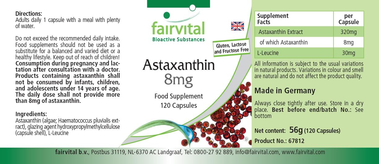 Astaxantina 45mg al giorno - per 2 mesi - alte dosi- 120 capsule - microincapsulato in AstaPure® beadlets