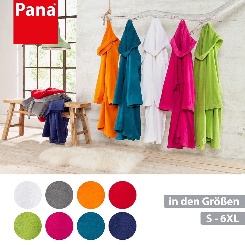 PANA® Bademantel mit Kapuze - 100% Baumwolle - Größe: XL - Farbe: Grün