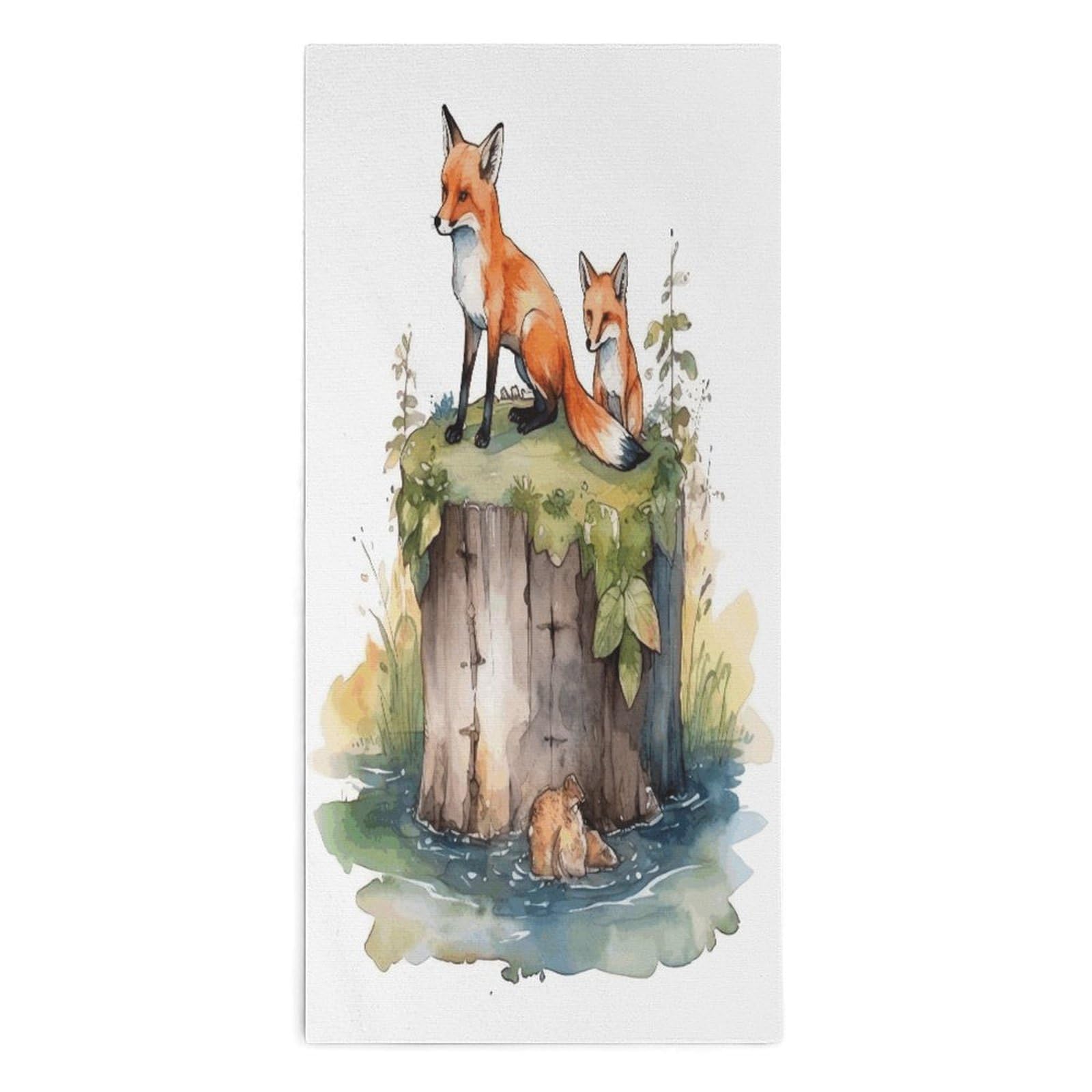 Btcowzrv Style Hand Drawn Fox Bath Towel Beach Towels Shower Towel