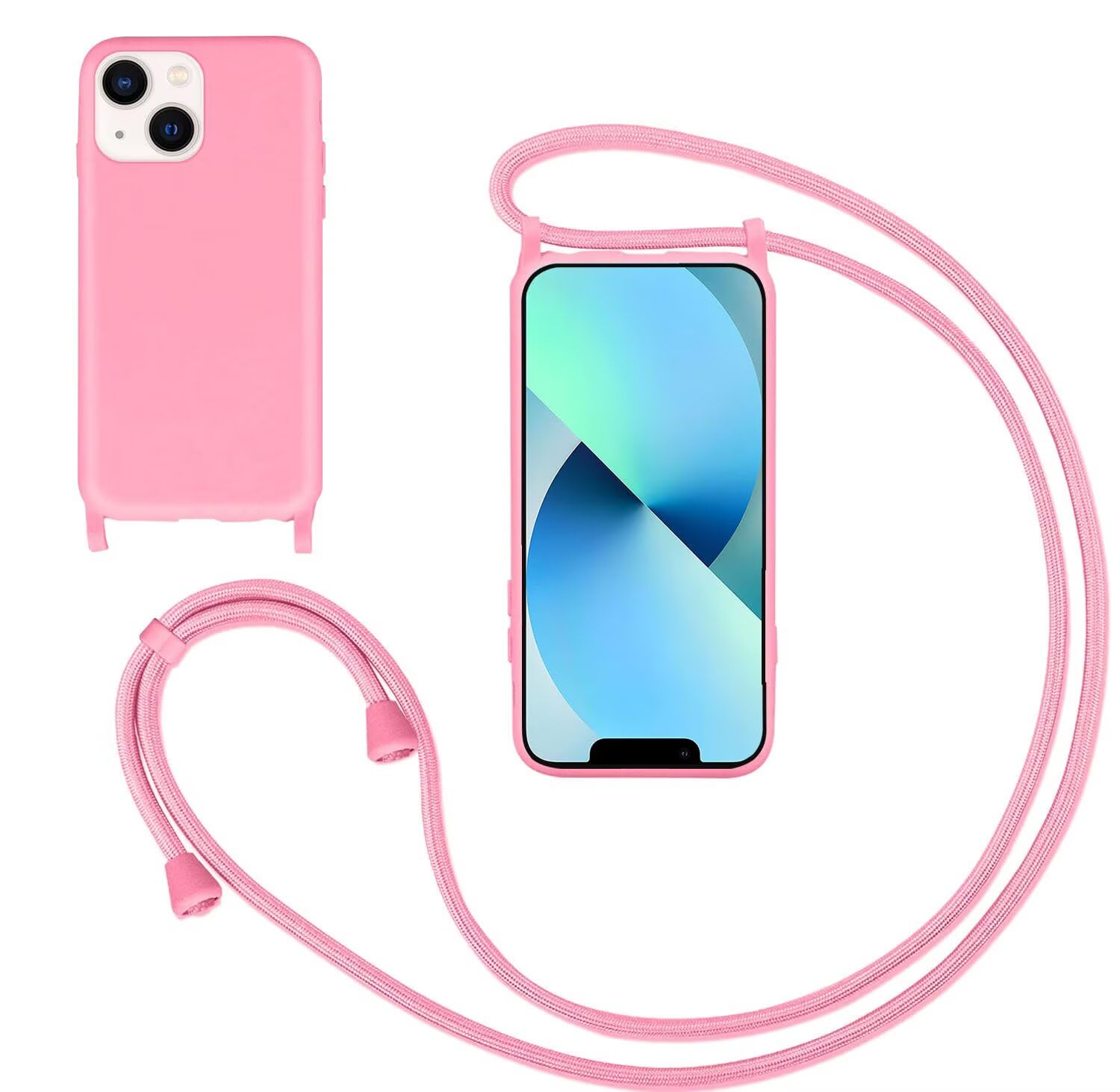 Custodia GoodcAcy Per IPhone 13 Pro Con Cordino - Trasparente Silicone TPU Antiurto - Tracolla Regolabile Inclusa - 3