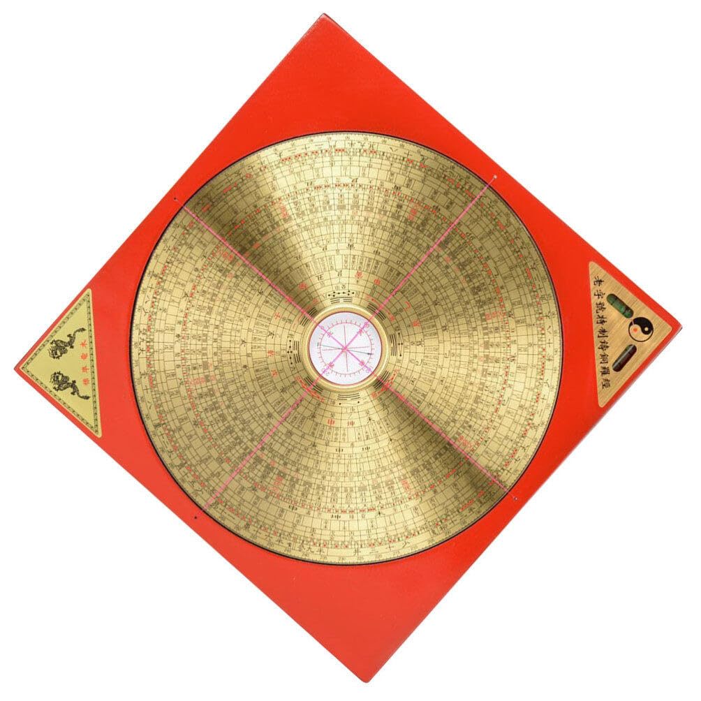 Brújula China Antigua Portátil Roja de Hierro y Cobre para Exteriores | Estilo Retro, Ligera y Fácil de Usar, Orienta en Actividades al Aire Libre, Pieza de Colección