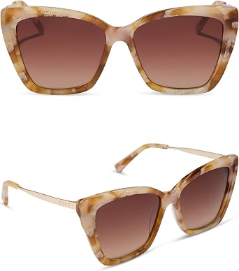 DIFF Becky II Designer Cat Eye Sunglasses for Women | Tortoise Frames | 100% UV Protection