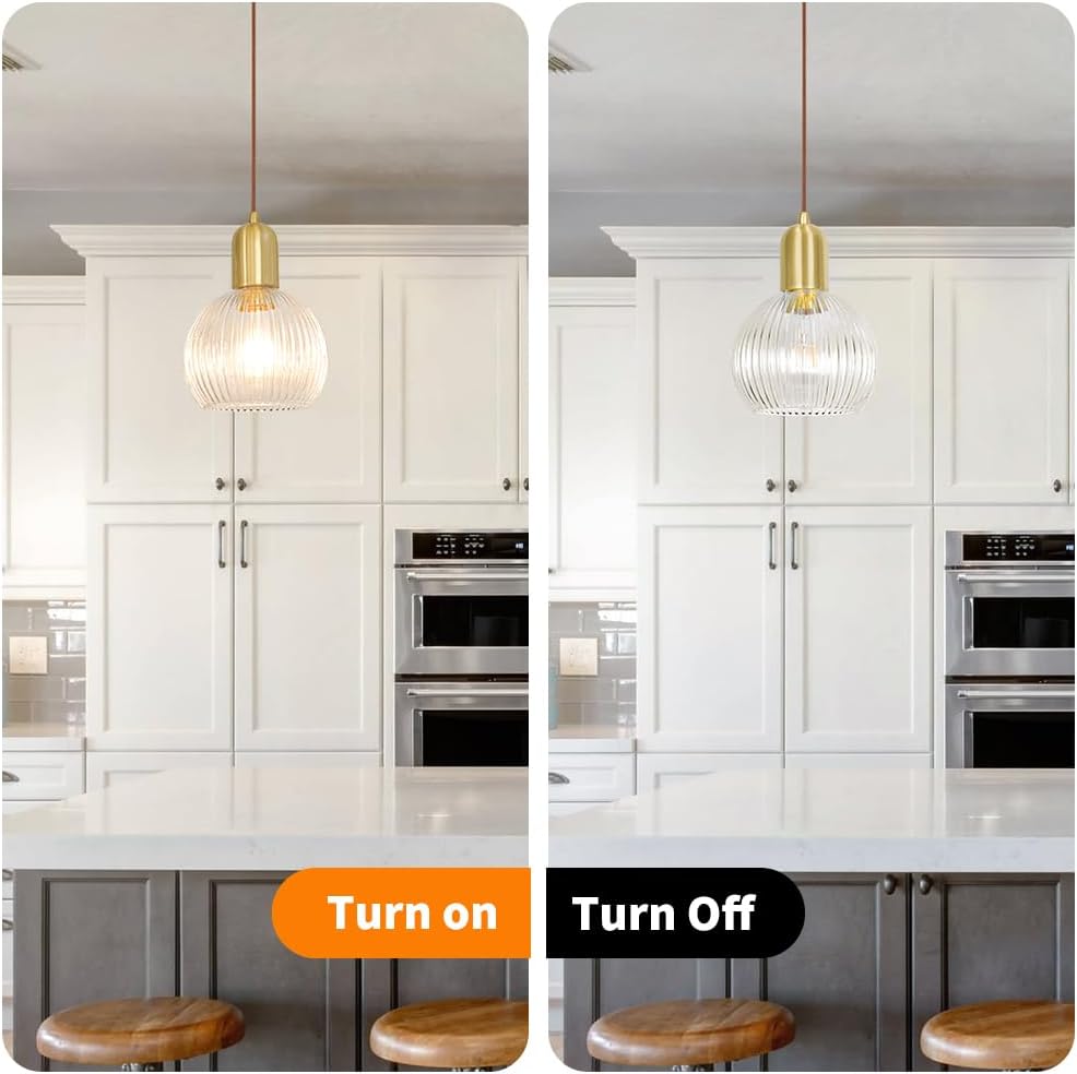 2 Pack Gold Pendant Lights For Kitchen, Modern Pendant Lights Kitchen Island Bathroom Pendant With 7.8" Clear Glass Shade- Dual Mount Ceiling & Hanging Fixtures, Adjustable Cord 11.8-59'' For Decor