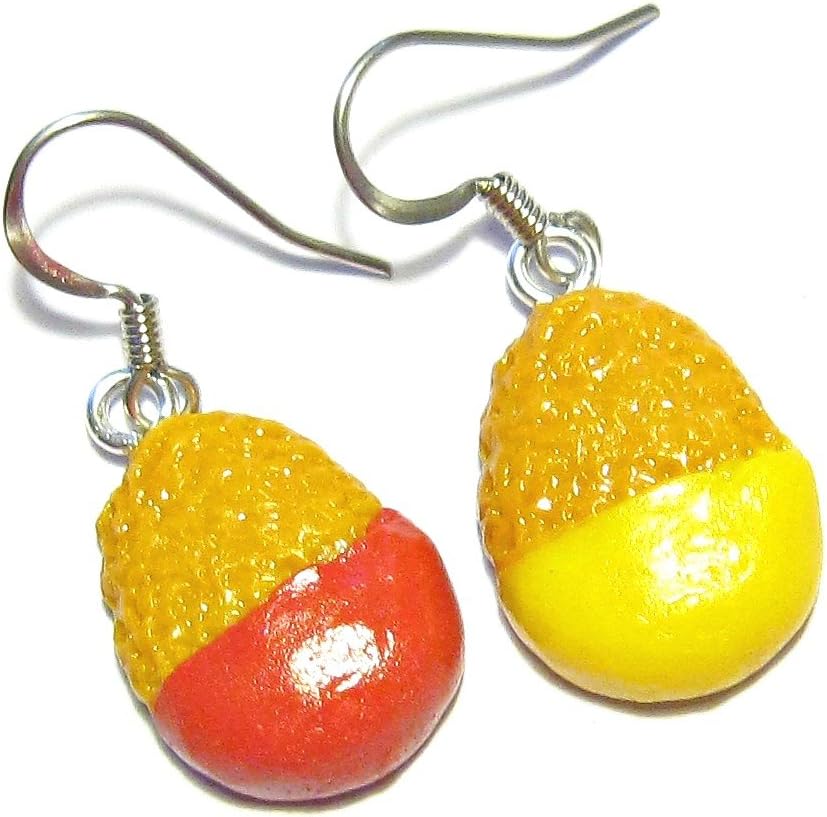 Chicken Nugget Dangle Earrings - Tiny Food Jewelry