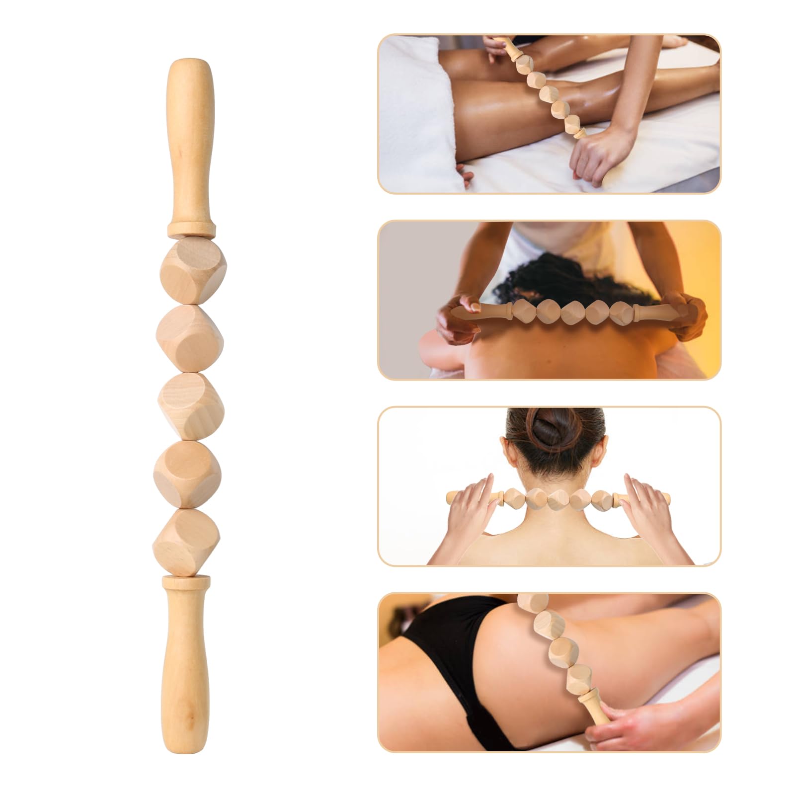 Herramientas de masaje 6 en 1 para terapia de madera para dar forma al cuerpo, kit de maderoterapia para drenaje linfático anticelulítico, juego de rodillo de madera curvado para piernas
