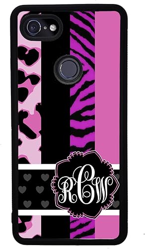 Miniatura 4 de Animal Leopard Zebra Monogram Black Rubber Phone Case Compatible With Google Pixel 10, 10 Pro, 10 Pro XL, 9a, 9 Pro, Pixel 9, Pixel 9 Pro XL, 8a, 8