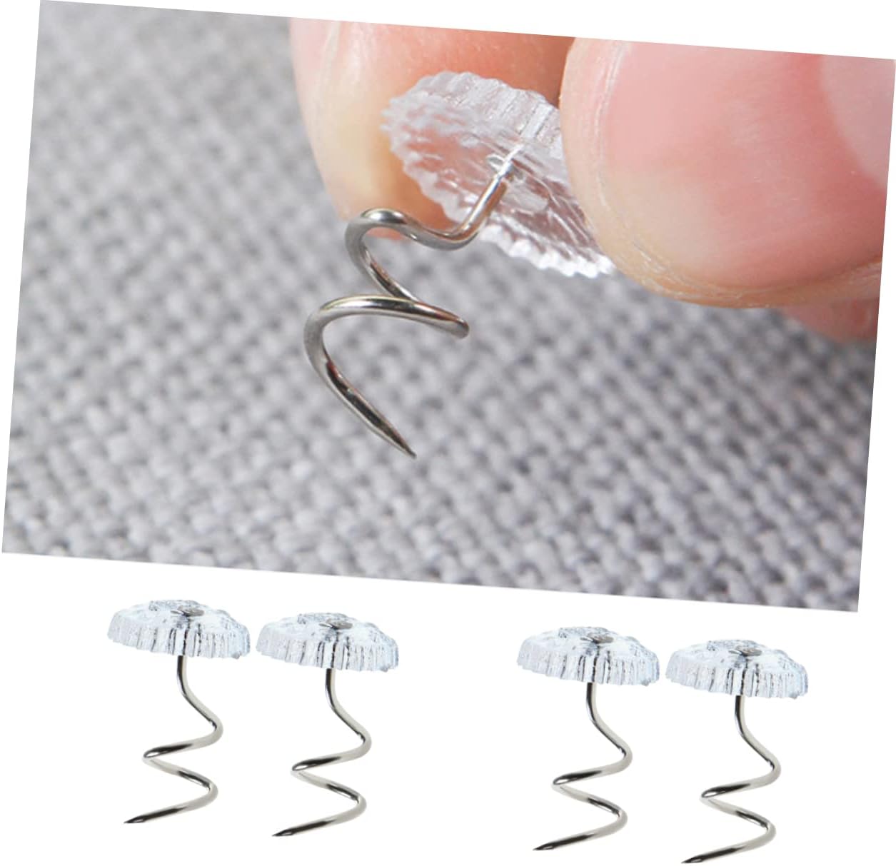 60pcs Upholstery Pins Twist Bedsheet Fasteners Slip Clip for Bedskirt Couch Twist Nails