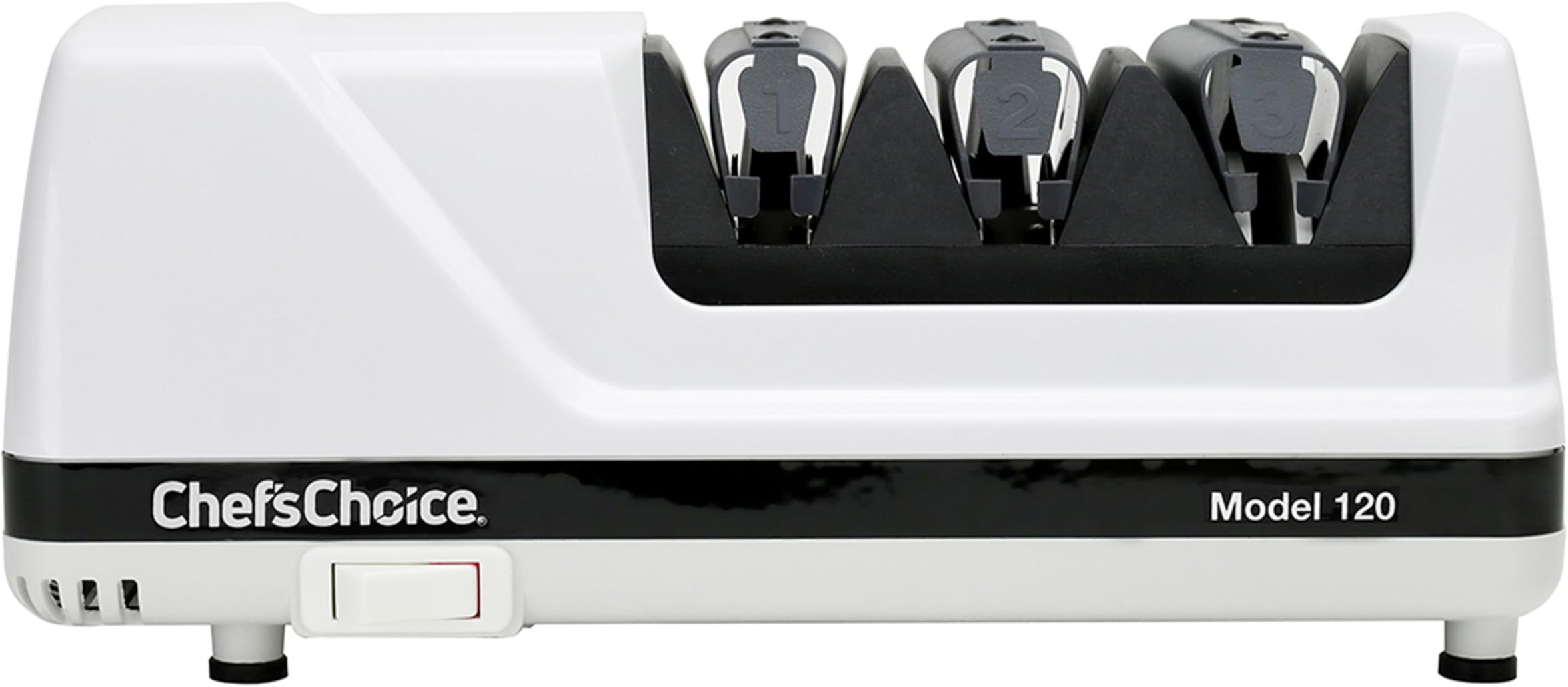 Chef's Choice 120 Hone EdgeSelect Professional Electric Knife Sharpener for 20-Degree Straight-Edge and Serrated Knives, 3 Stage, White
