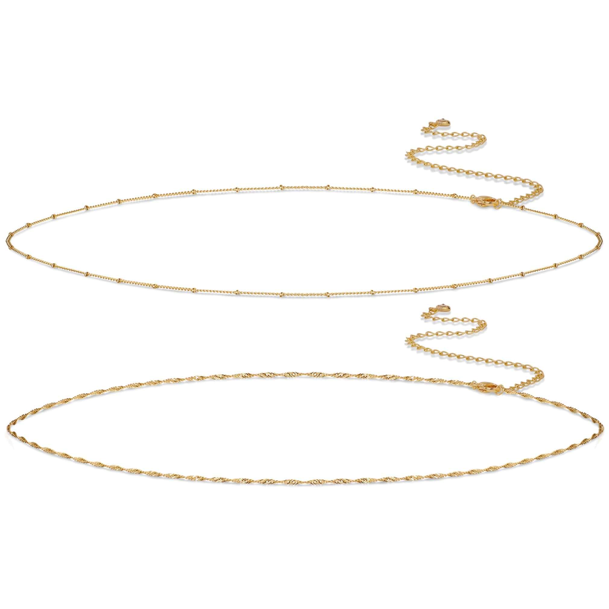 Kyerlyn Body Chain for Women 14K Gold Plated Waist Beads Chain Gold Belly Belt Cuban Layered Body Chains Waterproof Adjustable Sexy Bikini Beach Body Jewelry Daily Belts Gifts for Women 26.5-33Inch