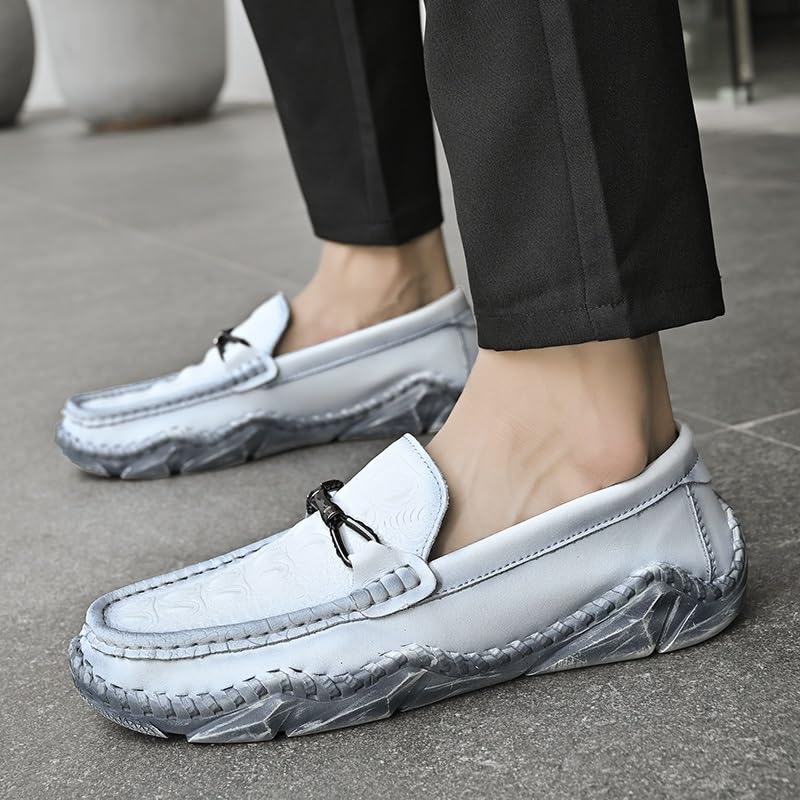 Mens Loafers Round Toe Crocodile Print Leather Loafer Shoes Slip Resistant Comfortable Anti-Slip Wedding Classic Slip-on4