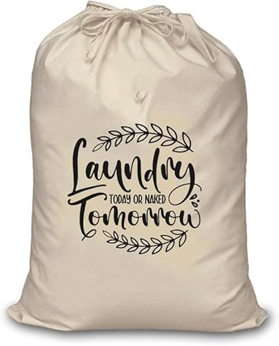 BIG EVENTS Bolsa de lavandería de algodón para ropa Organizador de viaje Bolsa ecológica de algodón 100% puro con cordón Tamaño grande Bolsa de