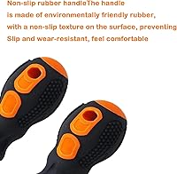 Vista 4 de short handle screwdriver, rubber grip screwdriver, Phillips head and flat head small screwdriver (2 pieces set)