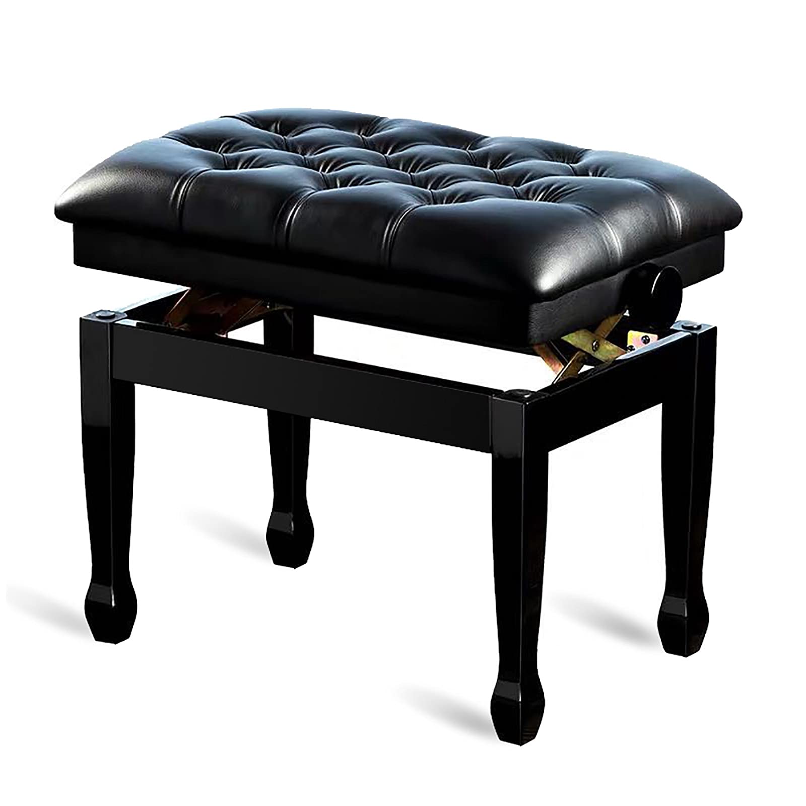 Sgabello per Pianoforte, Tavolo da toeletta, Sgabello Regolabile per Pianoforte con Cuscino Imbottito in Pelle e Tastiera