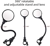 Vista 5 de Espejo de bicicleta de 2 piezas, espejo retrovisor giratorio ajustable, espejo convexo, manillares de bicicleta para Mtb, al aire libre, ciclismo