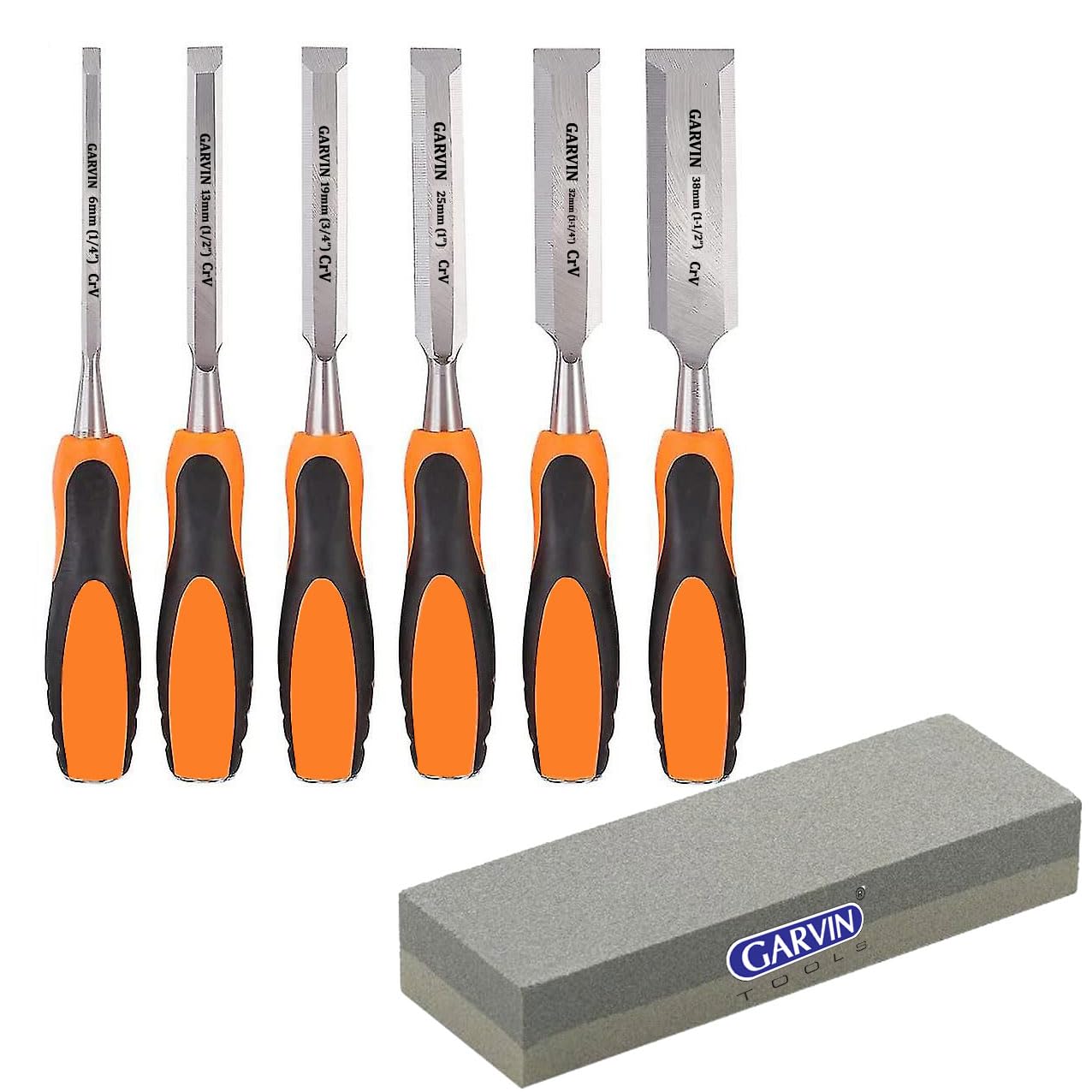 GARVIN Tools 7Pcs Wood Carving Chisel Set with Sharpening Stone, Chrome Vanadium Steel Wood Carving Tools, Woodworking Chisels Wood Chisel Kits 6/13 / 19/25 / 32 & 38mm (B0CVXQ4SP3) Amazon Price History, Amazon Price Tracker