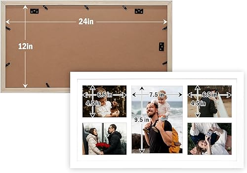 Vista 59 de Golden State Art, Juego de 2 portarretratos de madera blanca de 12 x 17 pulgadas, paspartú blanco para fotos de 8 x 10 y 5 x 7 pulgadas, vidrio