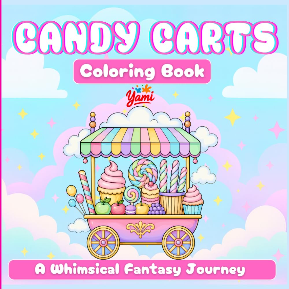 Candy Carts Coloring Book: A Whimsical Fantasy Journey
