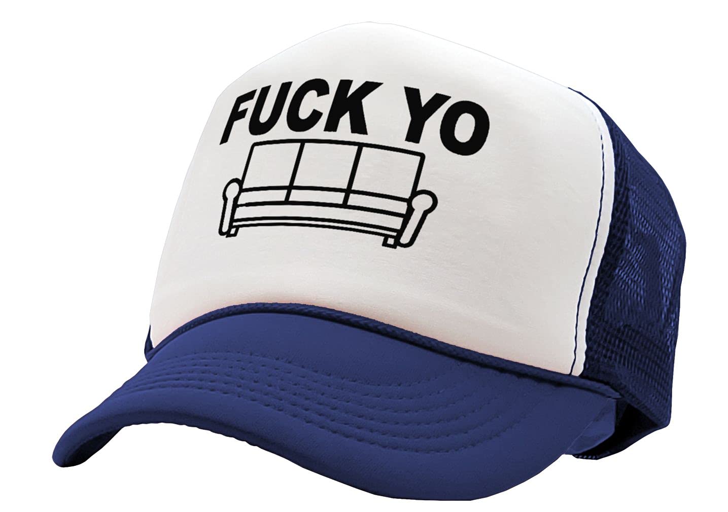 Fuck YO Couch - Chappelle James Show Your - Vintage Retro Style Trucker Cap Hat (Navy)
