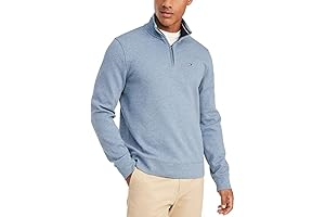 Tommy Hilfiger Men's Long-Sleeve Fleece Quarter-Zip Pullover Sweatshirt