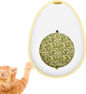 Catnip Bola Brinquedo,Boiled Egg Design Catnip Ball Wall Mount | Lanche giratório para gatos bolas comestíveis com catnip natural e saudável, gatinho mastigar e limpar os dentes Homraa