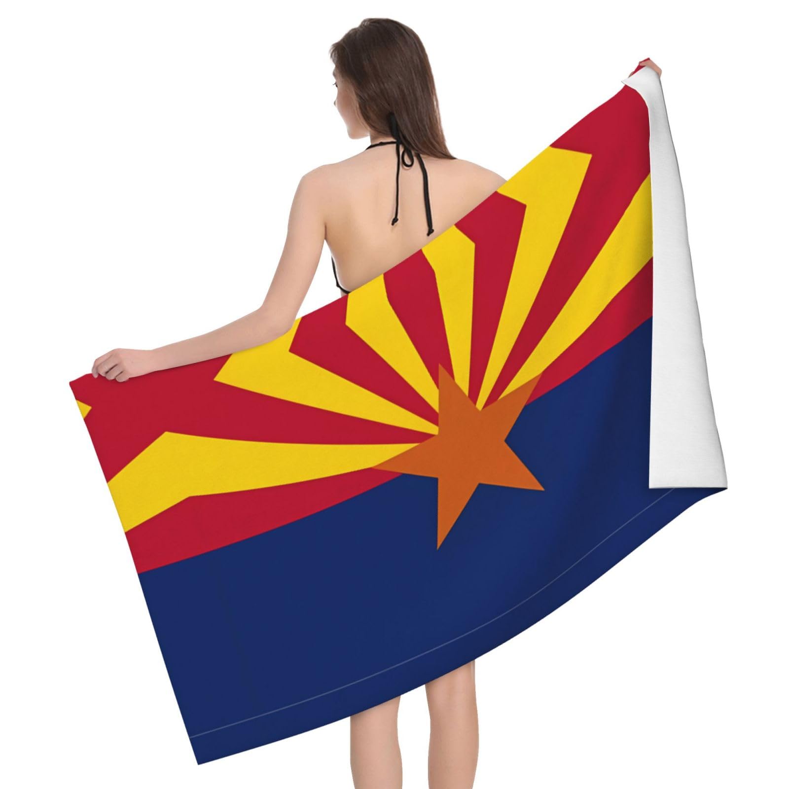 QAZWZML Home microfiber Arizona Flag prints bath towels for travel, beach, and bathroom use. Highly absorbent and soft pool towels for men and women, quick drying