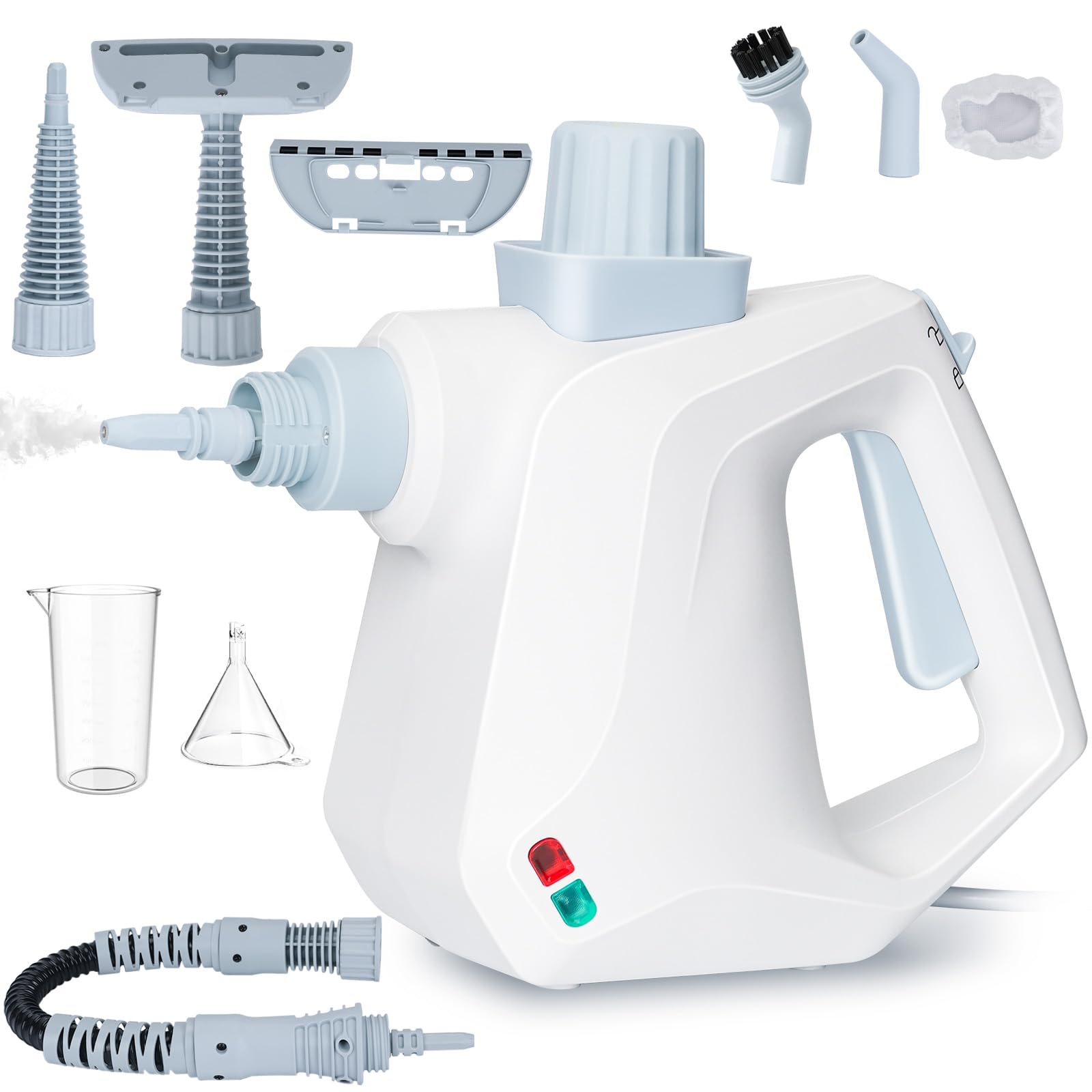 Nettoyeur Vapeur Portable,Nettoyeur Vapeur à Main 350ml avec 10 Accessoires | 1000W Nettoyeur Vapeur Multifonction pour Canapé, Cuisine, Sol, Salle de Bain, Voiture