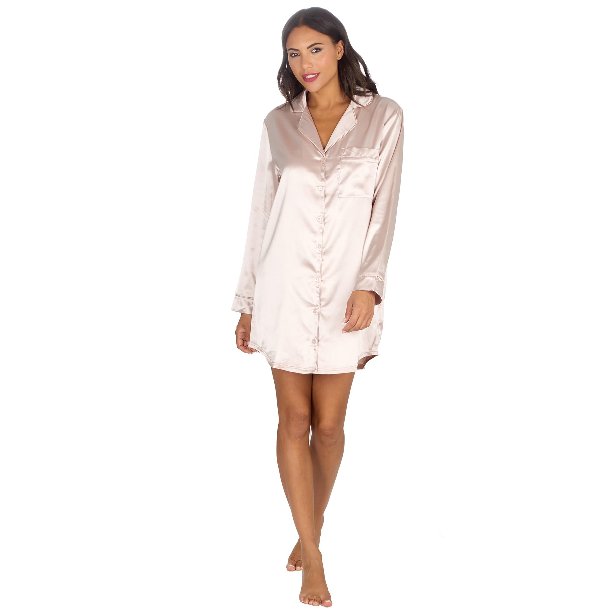Undercover Ladies Satin Nightshirt 34B2109 Champagne 18-20
