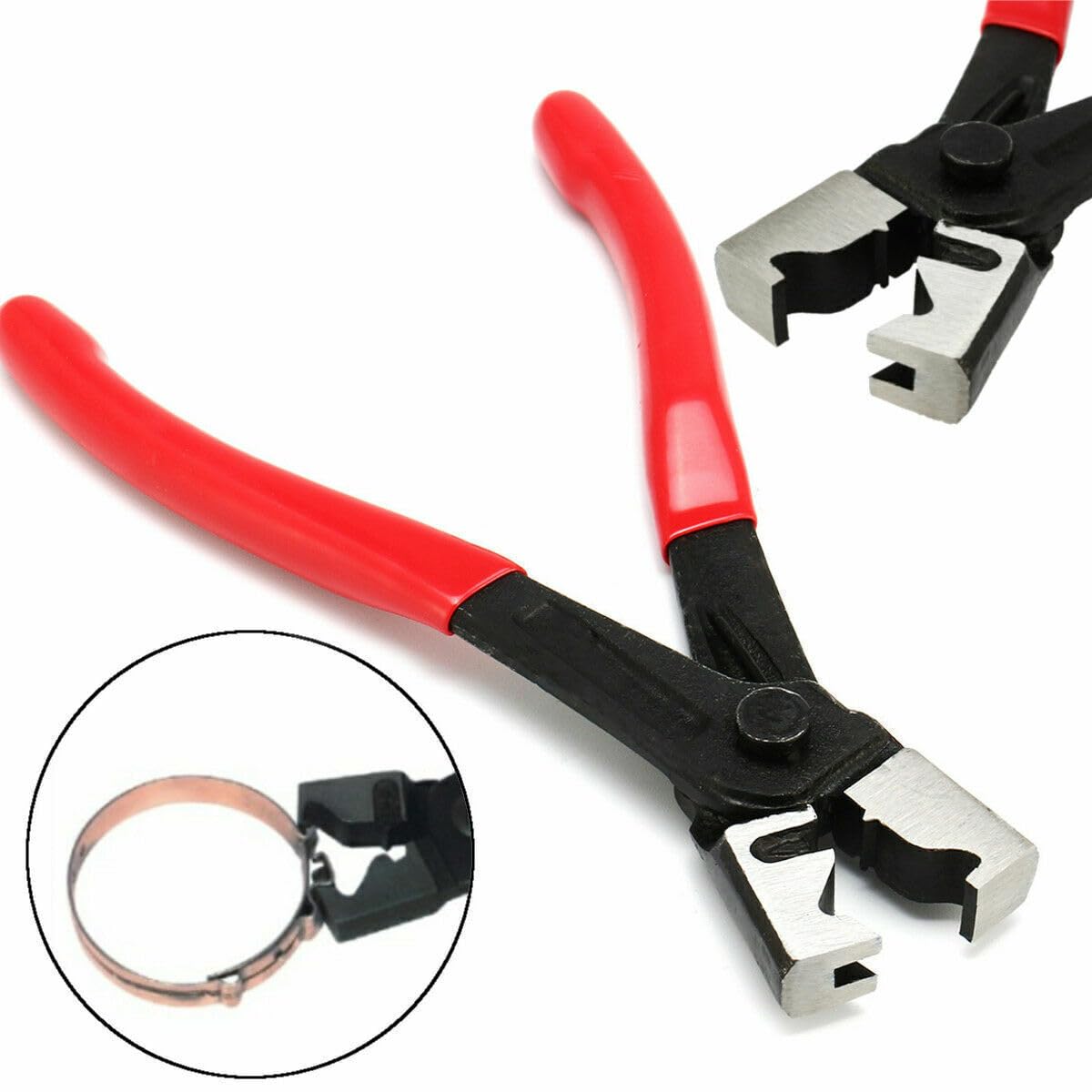 Pinza per Fascette Stringitubo Clic-R, 17 cm – Pinze Angolari Professionali in Acciaio, Impugnatura Antiscivolo, per Riparazioni Auto, Tubi Carburante, Manutenzione Meccanica