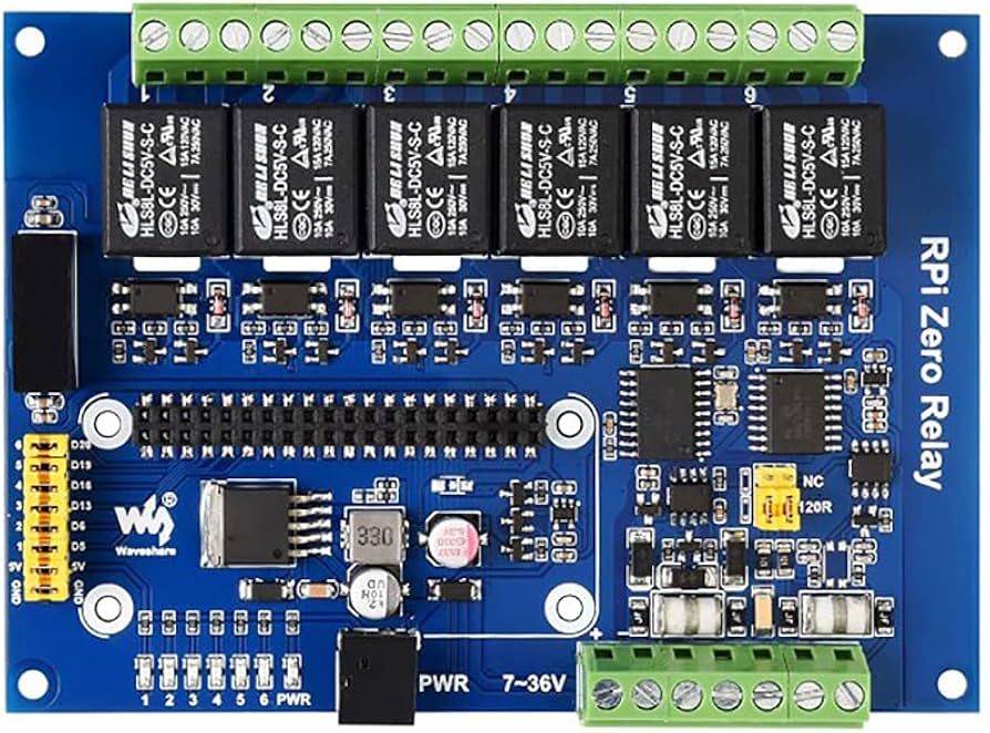 Industrial 6Channel Relay Module for Raspberry Pi Zero, RS485/CAN bus