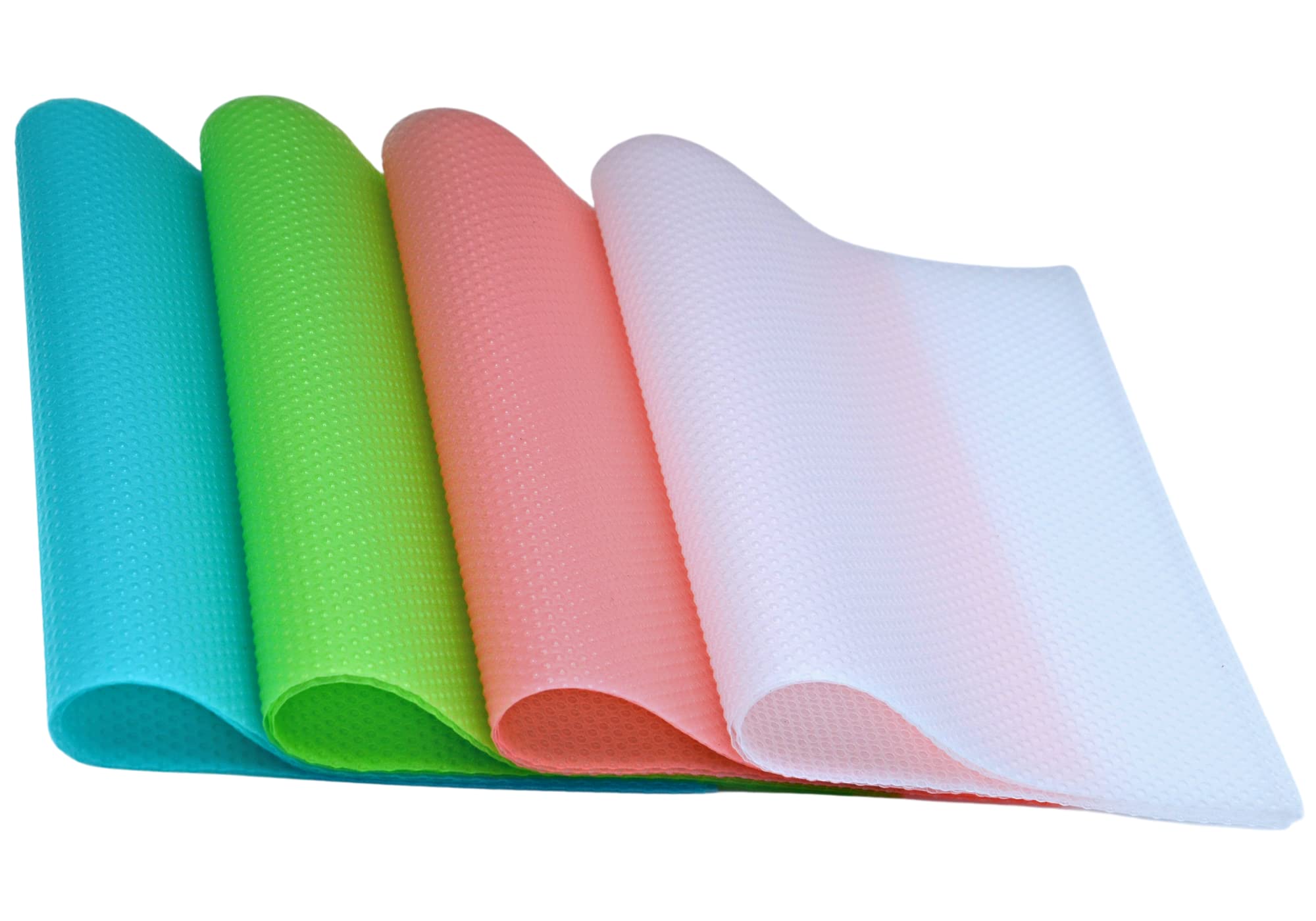 EZYNA [12 Pack] Refrigerator Liners 17.5''x11.5'' - Shelf Liners for Drawers, Kitchen Cabinet, Fridge Liners and Washable Mats for Glass Shelves- Non-Toxic and BPA Free Multicolor