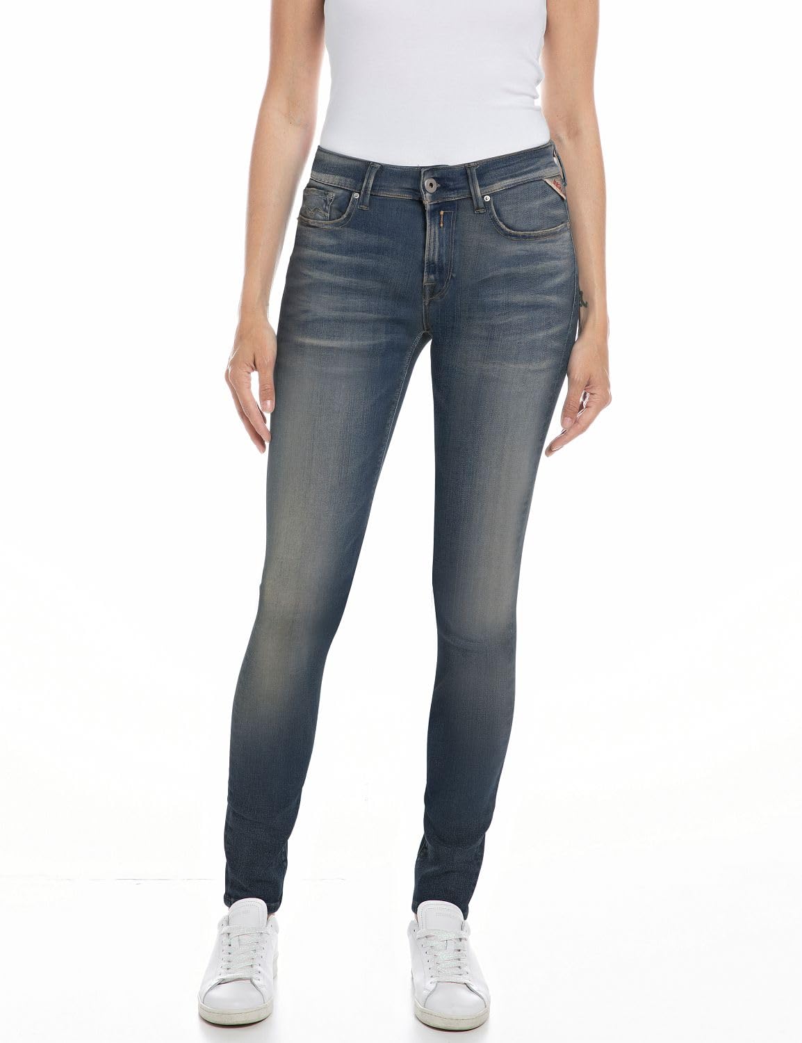 Replay women's jeans Hyperflex with stretch, blue (Medium Blue 009), 32W / 32L