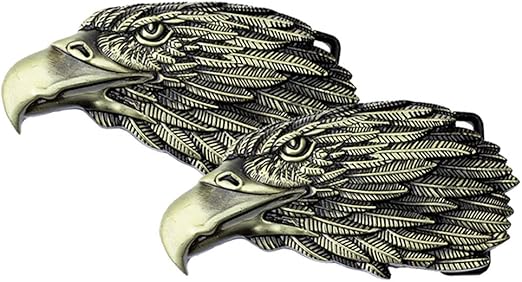 F Fityle 2x Große Kühle Adlerkopfförmige Gürtelschnalle Für Muskulösen