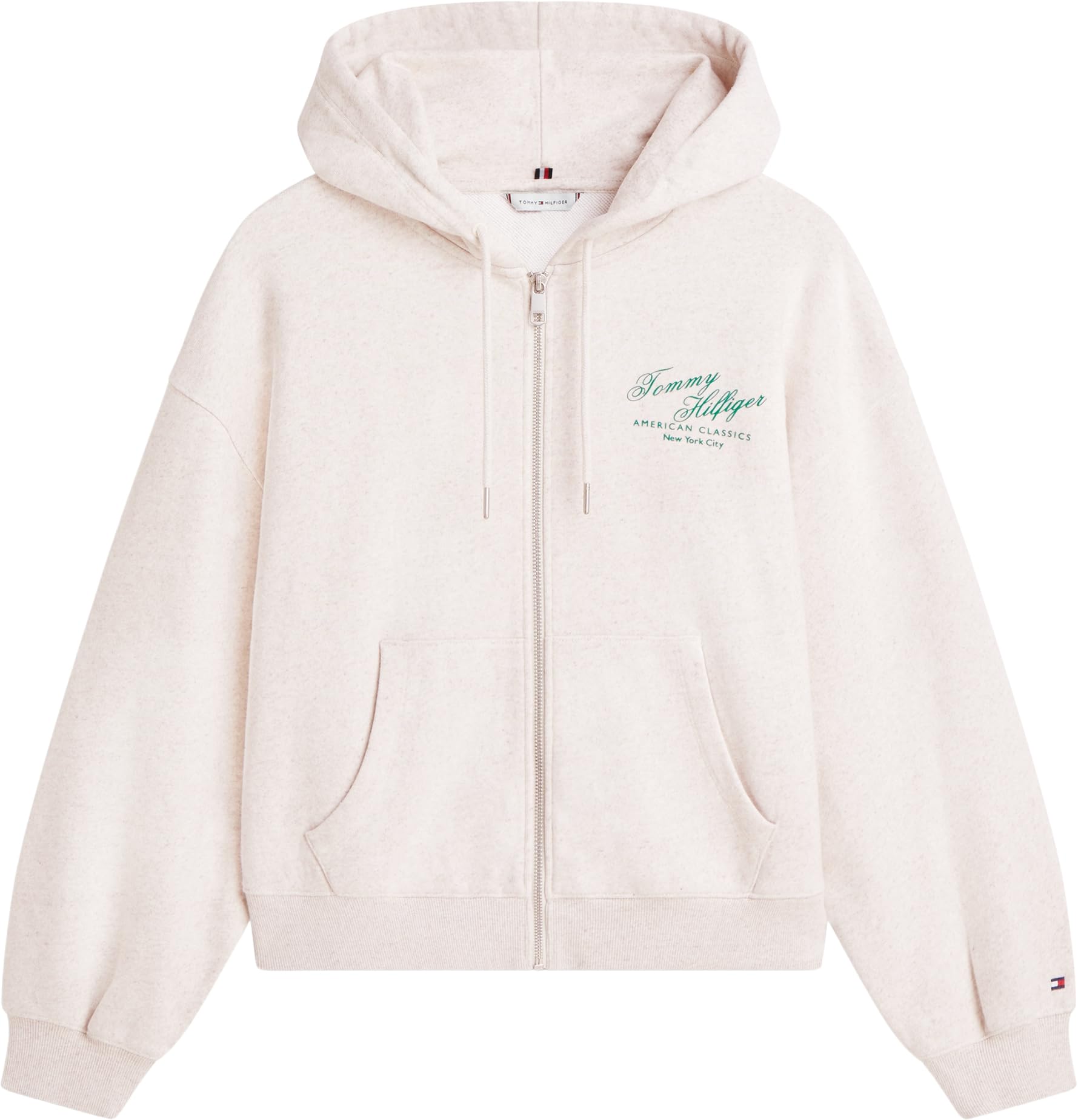 Tommy Hilfiger Mdrn Script Zip Terry Hoodie Ww0ww47845 Sudadera con Capucha y Cremallera Mujer (Pack de 1)