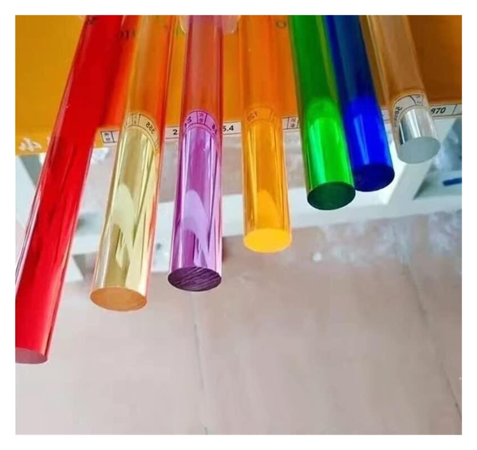 Asta gialla trasparente 22 cm x 10 mm per DIY e guida luce | Per decorazioni, modellismo e progetti creativi; tagliabile, forabile e modellabile(Transparent Purple,Diameter 20mm)