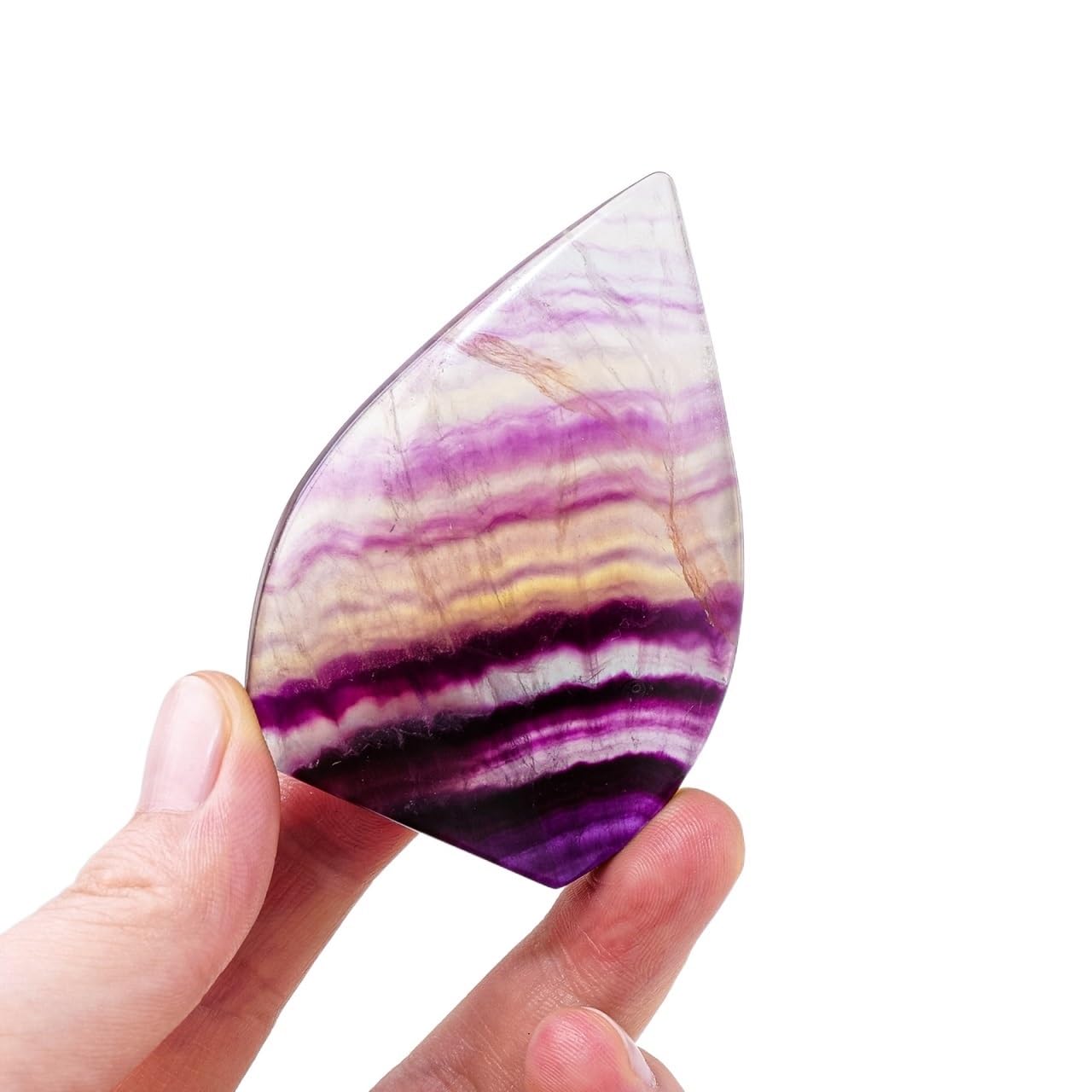 HXSCOO 1PC Natural Watermelon Fluorite Torch Candy Quartz Flame Crystal Crafts Decorative Ornaments Therapeutic Stone (Color : Fluorite, Size : 150-200g)