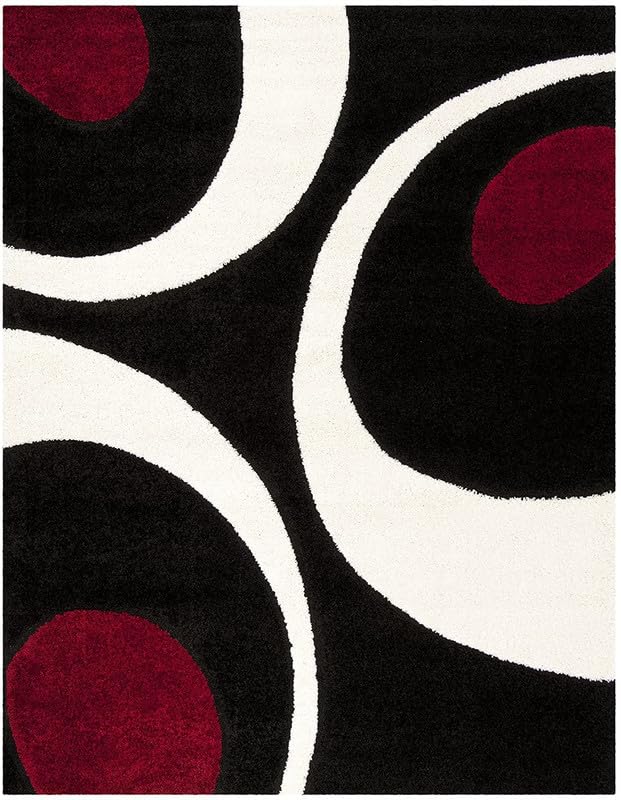 Image of Shaggy Area Rug for Living Room and Bedroom 5X7 FT Soft Plush Floor Carpet with Fluffy Texture, Modern Decorative Rug,Bedside and Indoor Spaces,Black