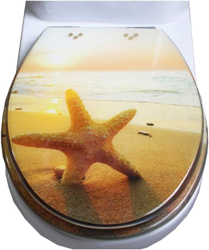 HBJWOV Toilet Lid - Toilet Seat Resin Toilet Cover Universal Set of Screws Household Color Toilet Cover UVO Thickening Slow Down